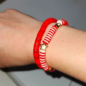 A clay beaded duo braclet